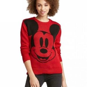 Disney Mickey Mouse Red and Black Sweater - Size Small